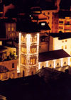 Andorra - Escaldes-Engordany: the Church - nocturnal (photo by M.Torres)