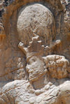 Iran - Naqsh-e Rustam: triumph relief of Shapur I - the king's face - photo by M.Torres