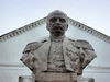 Sheki / Shaki - Azerbaijan: Mirza Fatali Akhundov - bust of the author and philosopher - photo by N.Mahmudova