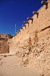 Arad, Muharraq Island, Bahrain: Arad Fort - interior - coral limestone and palm-tree trunks are the main construction materials - photo by M.Torres