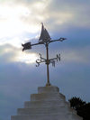 Bermuda - St. George: wind rose with a sail boat silhouette - photo by Captain Peter