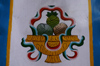 Bhutan - fruit - Buddhist symbol, on the gate of Cheri Goemba - photo by A.Ferrari