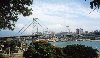 Brazil / Brasil - Florianopolis: Hercilio Luz bridge, , links Santa Catarina island to the mainland - suspension bridge designed by the firm of Robinson & Steinman | ponte suspensa Hercilio Luz (photo by M.Torres)