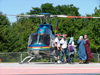 Niagara Falls, Ontario, Canada / Kanada: veiled women and Niagara Helicopters Bell 407 - helicopter rides around the Niagara falls - photo by R.Grove