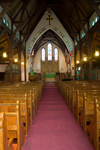 Canada 412 Interior view showing wooden roof structure based on the hull of a boat in the Digby Anglican Church in Digby, Nova Scotia, Canada - photo by D.Smith