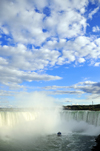 Niagara Falls, Ontario, Canada: Horseshoe Falls - Maid of the Mist at the bottom - formed at the end of the Wisconsin glaciation - crest elevation of 500 ft - photo by M.Torres