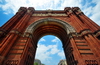 Barcelona, Catalonia: triumphal arch, built for the 1888 Barcelona World Fair - Neo-Mudjar style - central relief by Josep Reyns - photo by M.Torres