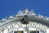 Catalonia - Barcelona: Portal de la Pau - Port de Barcelona building - Customs house - detail - top of the faade - photo by M.Bergsma