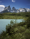 Torres del Paine National Park, Magallanes region, Chile: Cuernos del Paine - the Horns of Paine peaks seen from above Lake Nordenskjld  Chilean Patagonia - photo by C.Lovell