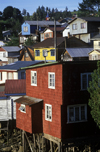 Castro, Chilo island, Los Lagos Region, Chile: palafitos, shingled houses on stilts - Chilotan architecture - photo by C.Lovell