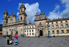 Bogota, Colombia: Plaza Bolivar, east side, Carrera Sptima - Cathedral, Chapel of the Blessed Sacrament and the Archbishop's Palace - Catedral Primada, Capilla del Sagrario, Palacio Arzobispal - square designed by Fernando Martnez Sanabria and Guillermo Avendao - La Candelaria - photo by M.Torres