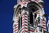 Bogota, Colombia: Iglesia del Carmen - detail of the bell tower - Florentine Gothic style - Centro Administrativo - La Candelaria - photo by M.Torres