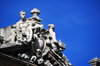 Bogota, Colombia: sculptures on the left pediment of San Francisco Palace - 'peace and work', by Felix Maria Otlora - Nuestra Senora del Rosario University - Antigua Gobernacin de Cundinamarca - Av. Jimnez - Veracruz - Santa Fe - photo by M.Torres