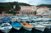 Croatia - Hvar island - Hvar: boats, the Loggia and the castle - photo by P.Gustafson