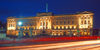 London, England: Buckingham Palace at night - the Queen's official residence - facade by Sir Aston Webb - photo by A.Bartel