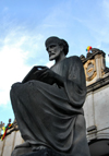 Addis Ababa, Ethiopia: Holy Trinity Cathedral - statue of St. Luke - patron saint of physicians and surgeons - photo by M.Torres