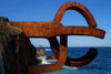 Donostia-San Sebastin, Gipuzkoa province, Euskadi: comb of the wind sculptures and the Bay of Biscay - El peine del viento - Passeo de Eduardo Chillida - photo by J.Zurutuza