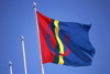 Finland - Lapland / Lappi: Lap / Sami flag (photo by F.Rigaud)