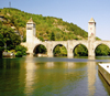 Cahors, Lot, Midi-Pyrnes, France: Pont de Valentr - six-span fortified stone arch bridge over the River Lot - 14th-century - Pont de Balandras - photo by K.Gapys