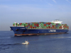 Le Havre, Seine-Maritime, Haute-Normandie, France: Container Ship LT Cortesia and small ship - Normandy - photo by A.Bartel