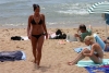 France - Cannes: blonde and brunette - on the beach (photo by C.Blam)