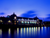 Paris, France: Muse d'Orsay - lights reflected on the river -  left bank of the Seine - former railway station, Gare d'Orsay - architects Victor Laloux, Lucien Magne and mile Bnard - 7e arrondissement - photo by A.Bartel