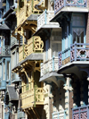 Mers-les-Bains, Somme department, Picardie, France: ornate Belle-Epoque wooden balconies - Esplanade du Gnral Leclerc - Cte d'Opale - photo by A.Bartel