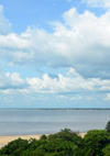 Banjul, The Gambia: estuary of the River Gambia seen from Banjul island, with Barra town in the background - photo by M.Torres