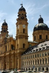 Germany - Bavaria - Munich: pastel - Theatiner church / Theatinerkirche (photo by C.Blam)