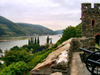 Germany / Deutschland / Allemagne - Trechtingshausen - Burg Reichenstein (Rhineland-Palatinate / Landkreis Mainz-Bingen in Rheinland-Pfalz): view over the river Rhine - Reichenstein castle - Schloss Reichenstein - photo by Efi Keren