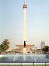 Indonesia - Java - Jakarta: the National Monument - Monas - built during the Sukarno era - the base houses a historical museum and a meditation hall - Merdeka square - photo by M.Bergsma