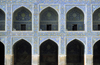 Iran - Isfahan: Imam / Shah Mosque - south side of Naghsh-i Jahan Square - arches around the iwan - UNESCO World Heritage Site - photo by W.Allgower