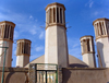 Yazd, Iran: Shesh Badgiri anbar or 'Six wind catcher' reservoir - Qajar period - wind towers - photo by N.Mahmudova