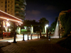 Israel - Netanya / Natania, Centre District: cafe near waterfall - night - photo by E.Keren