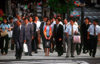 Tokyo financial district, office workers, tokyo, Japan. photo by B.Henry