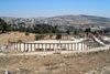 Jerash - Jordan: the Forum - oval plaza seen from a nearby hill - Roman city of Gerasa, also referred to as Antioch on the Golden River - photo by M.Torres