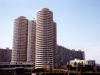 North Korea / DPRK - Pyongyang: Cylinders - Housing estate (photo by M.Torres)