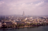 North Korea / DPRK - Pyongyang: Taedong river front - Pyongyang skyline with Ryugyong Hotel (photo by M.Torres)