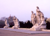 North Korea / DPRK - Pyongyang: statues by the Tower of the Juche Idea - symbolize Juche Industry, Impregnable Fortress and Longevity - photo by M.Torres