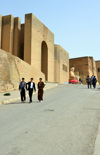 Erbil / Hewler, Kurdistan, Iraq: ramp to the main gate of the Erbil Citadel - Qelay Hewlr - UNESCO world heritage site - photo by M.Torres