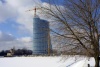 Latvia / Latvija - Riga / RIX : Riga: Saules Akmens / Sun Rock building dwarfes a church - Hansa Bank HQ - Pardaugava (photo by Alex Dnieprowsky)