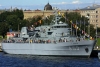 Latvia - Ventspils: Latvian Navy - minelayer / Staff and logistics vessel A53 VIRSAITIS - former Vale - nowegian navy N53 - 2x Bofors 40mm L 70 - built by Mjellem & Karlsen, Bergen (photo by A.Dnieprowsky)