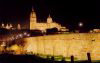 Salamanca, Leon, Spain: nocturnal - Roman bridge over the Tormes river and the Cathedrals / puente romano -  Old City of Salamanca - Unesco world heritage site (photo by M.Torres)