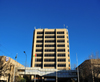 Maseru, Lesotho: Standard Lesotho Bank - central tower and elevates passage between the lower blocks - Kingsway - photo by M.Torres