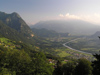 Rhein river dividing Liechtenstein and Switzerland - border - photo J.Kaman