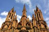 Lithuania - Vilnius: St. Anne's Church - gothic faade - red-brick and sky / Sventos Onos baznycia - photo by A.Dnieprowsky