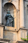 Macau, China: Ruins of St. Paul's - Church of the Mother of God faade - Saint Francis Xavier, great missionary to the orient - photo by M.Torres