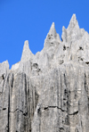 Tsingy de Bemaraha National Park, Mahajanga province, Madagascar: three needles - karst limestone formation - UNESCO World Heritage Site - photo by M.Torres