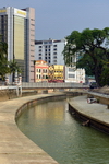 Kuala Lumpur, Malaysia: Gombak River meets the Klang River - headquarters of Maran Road timber company - photo by M.Torres