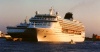 Mexico / Mexique - isla Cozumel / Cozumel island - San Miguel (Quintana Roo): cruise ship in the evening light (photo by G.Frysinger)